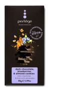 Ciocolata belgiana neagra cu afine și fursecuri de migdale Perlege - cu stevie - 85g