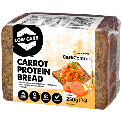 Paine proteica cu morcovi, cu continut redus de carbohidrati Forpro 250g