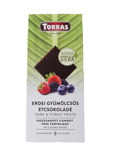Ciocolata cu fructe de pădure Torras Stevia 125g