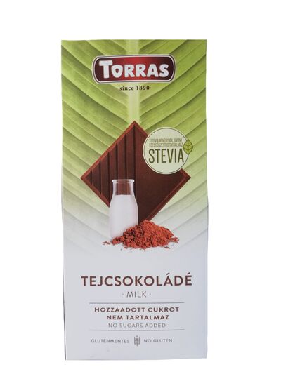 Ciocolata cu lapte fara zahar adaugat Torras Stevia 100g