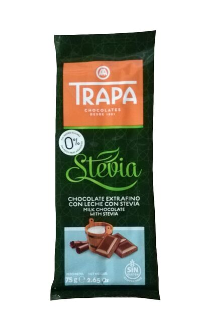 Ciocolata extrafina cu lapte cu stevie Trapa 75g
