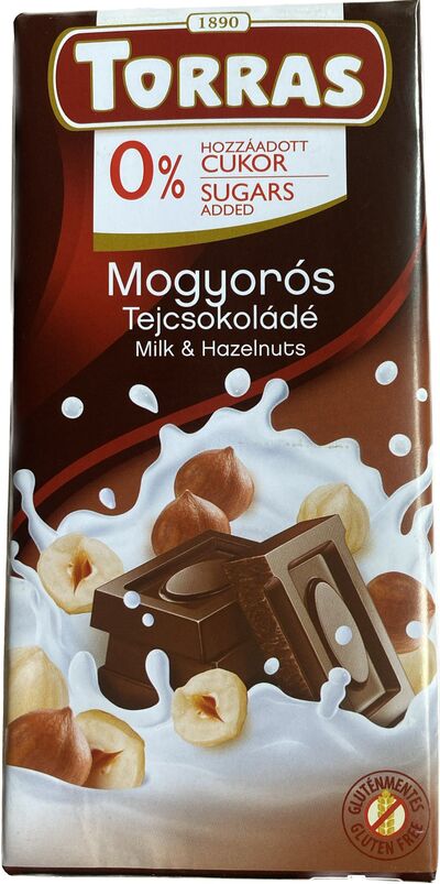 Ciocolata cu lapte, cu alune Torras 75g